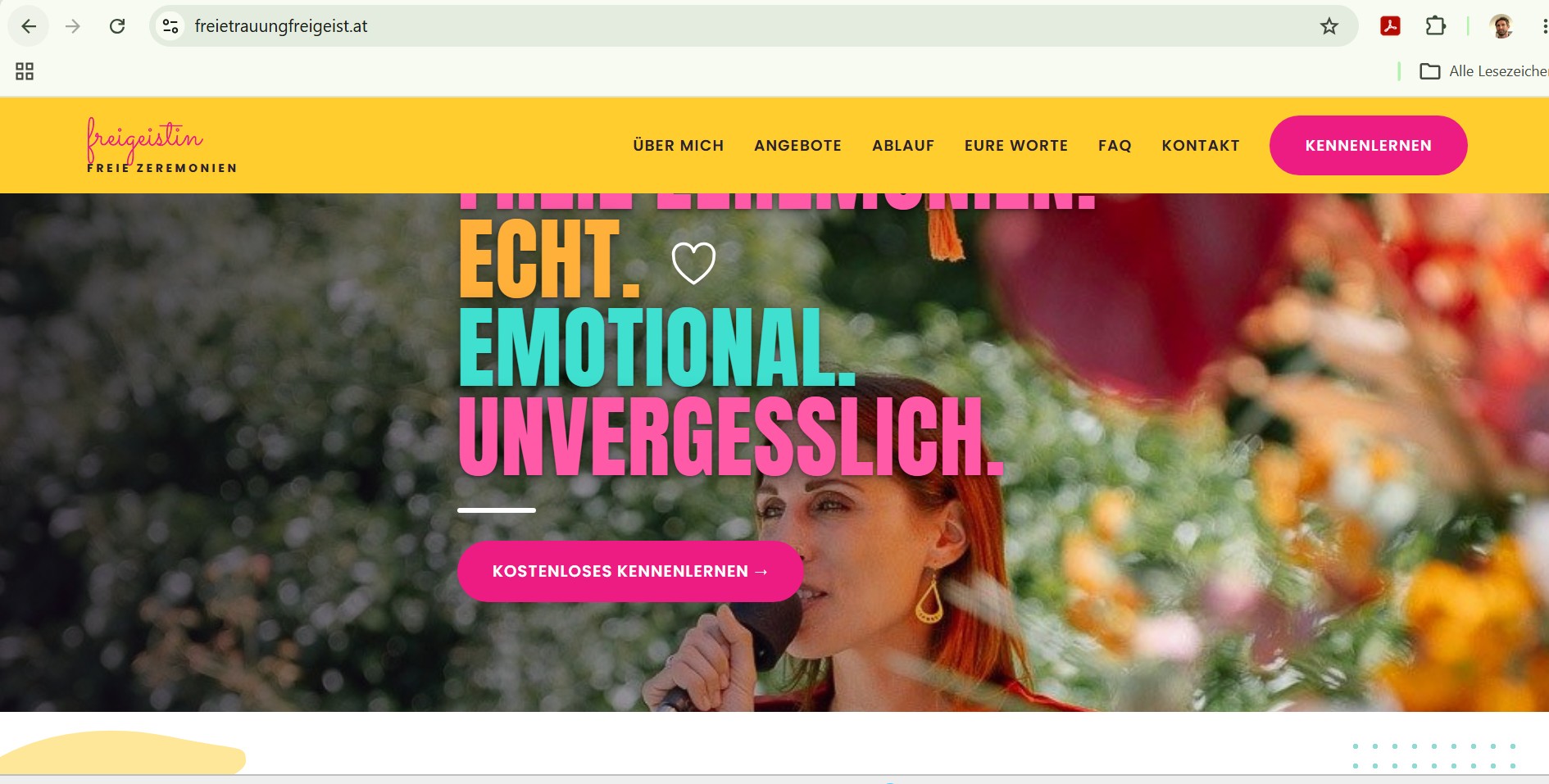 Website von freigeistin – freie Zeremonien