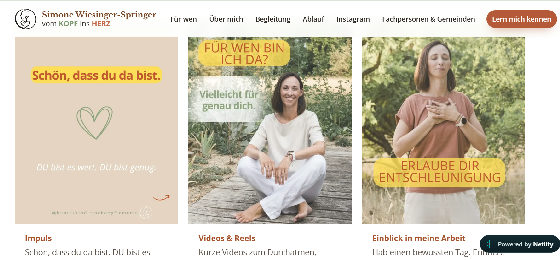 Website vom Kopf ins Herz – Begleitung für Mütter